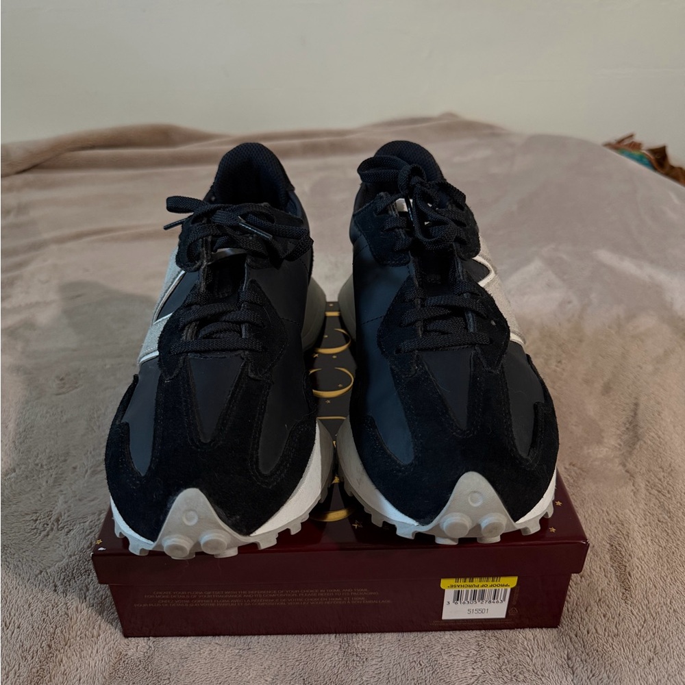 New Balance 327 Black, White and Gray Sneakers